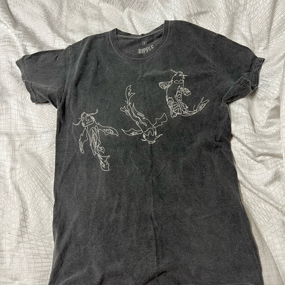 Ripple / urban outfitters Black koi fish Graphic T-Shirt
